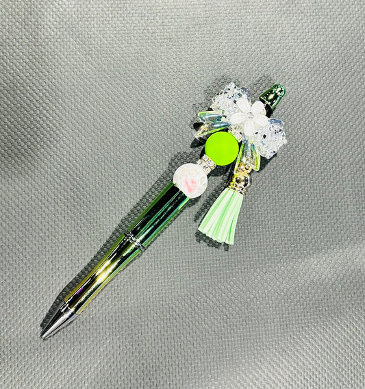 White crystal bow pen