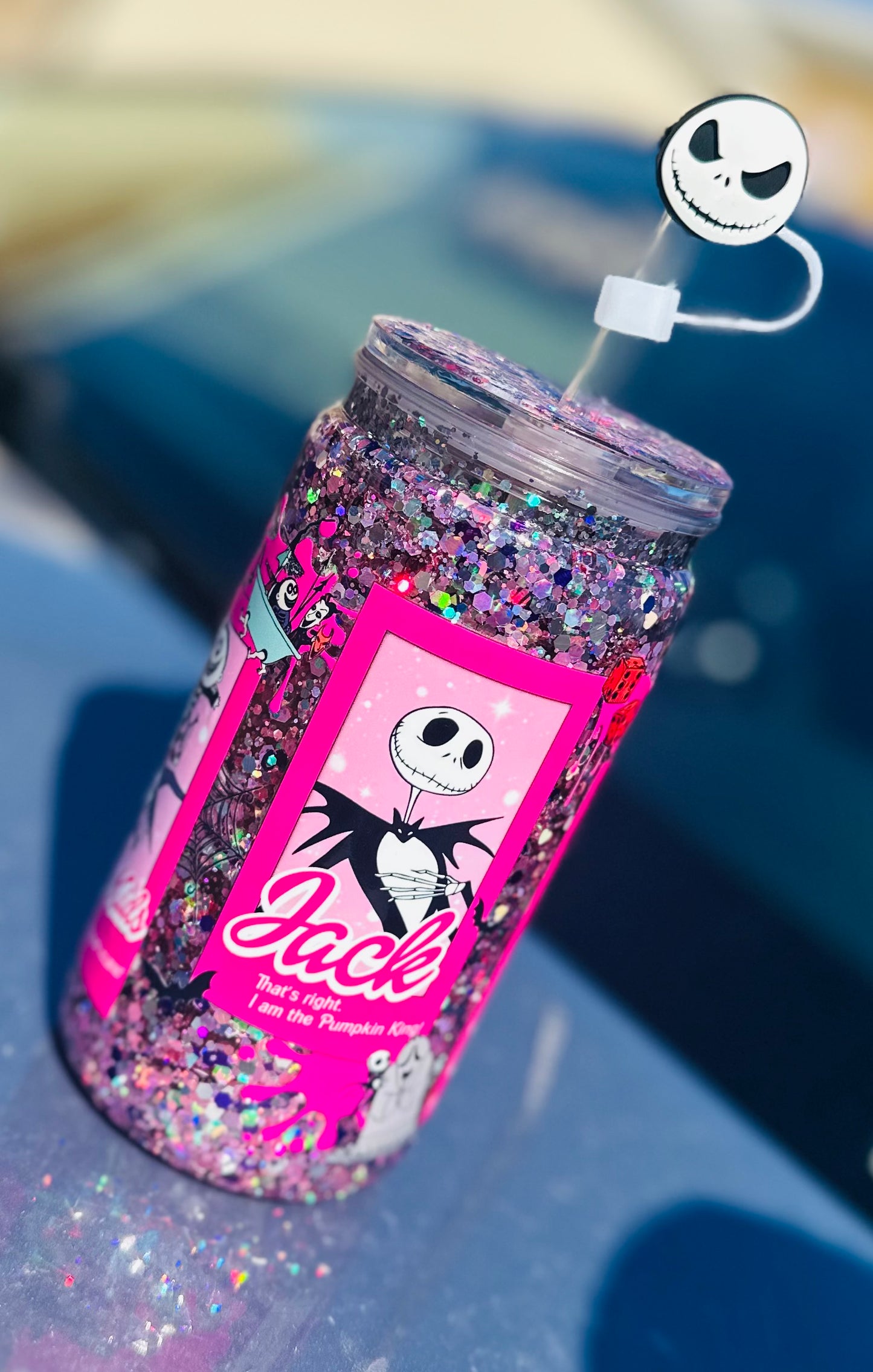 Barbie inspired Halloween Snowglobe tumbler